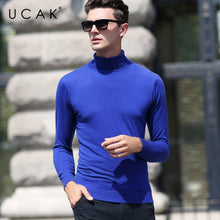 Load image into Gallery viewer, UCAK Brand Sweater Men Classic Casual Pull Homme Pure Merino Wool Pullover Men Autumn Winter Turtleneck Cashmere Sweaters U3004
