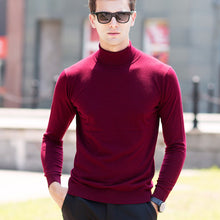 Load image into Gallery viewer, UCAK Brand Sweater Men Classic Casual Pull Homme Pure Merino Wool Pullover Men Autumn Winter Turtleneck Cashmere Sweaters U3004
